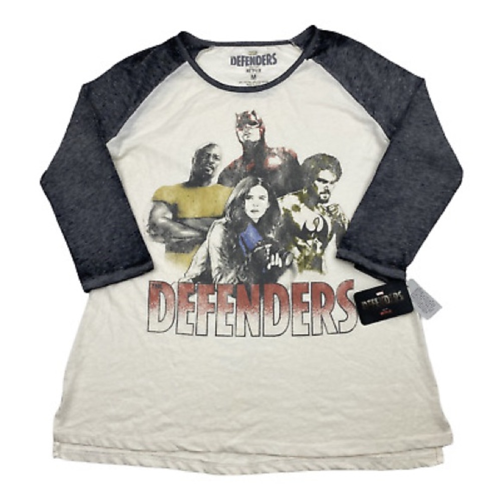 NWT Marvel The Defenders Women’s 3/4 sleeve Ringer Tshirt